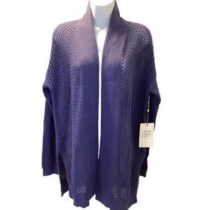 Margaret O’Leary NWT Navy Santa Barbara Open Cardigan Summer Cotton Sweater S M